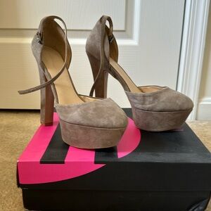 Zara Taupe platform heels